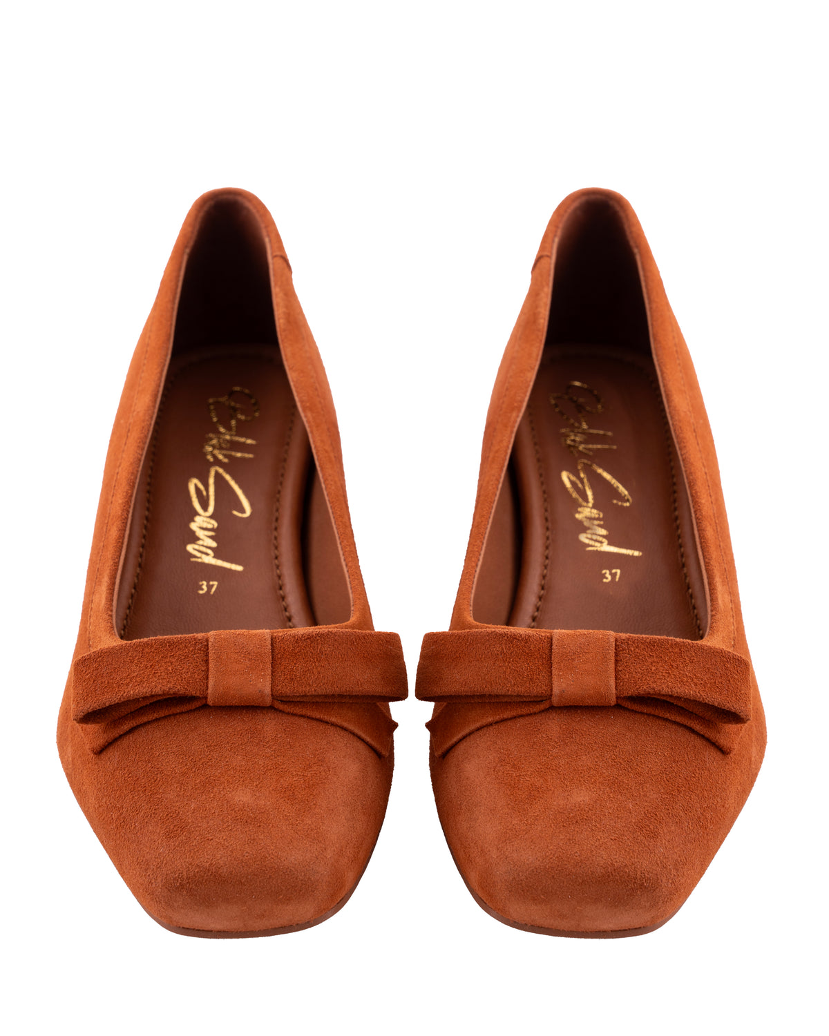Arco Front Bow Pump Shoes, Tan — 01 pair
