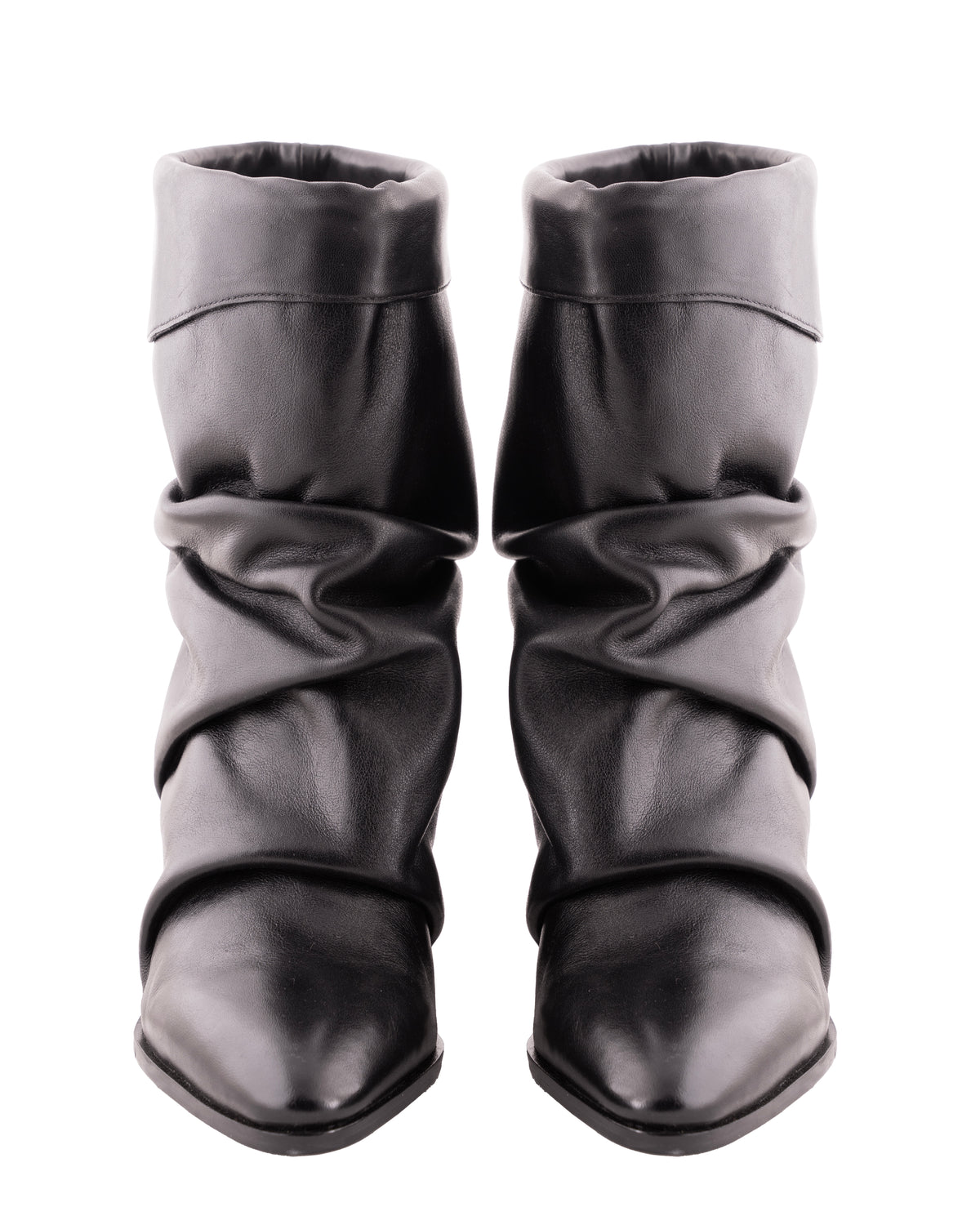 Cloene – Fold Over Collar Boots, Black — 01 pair