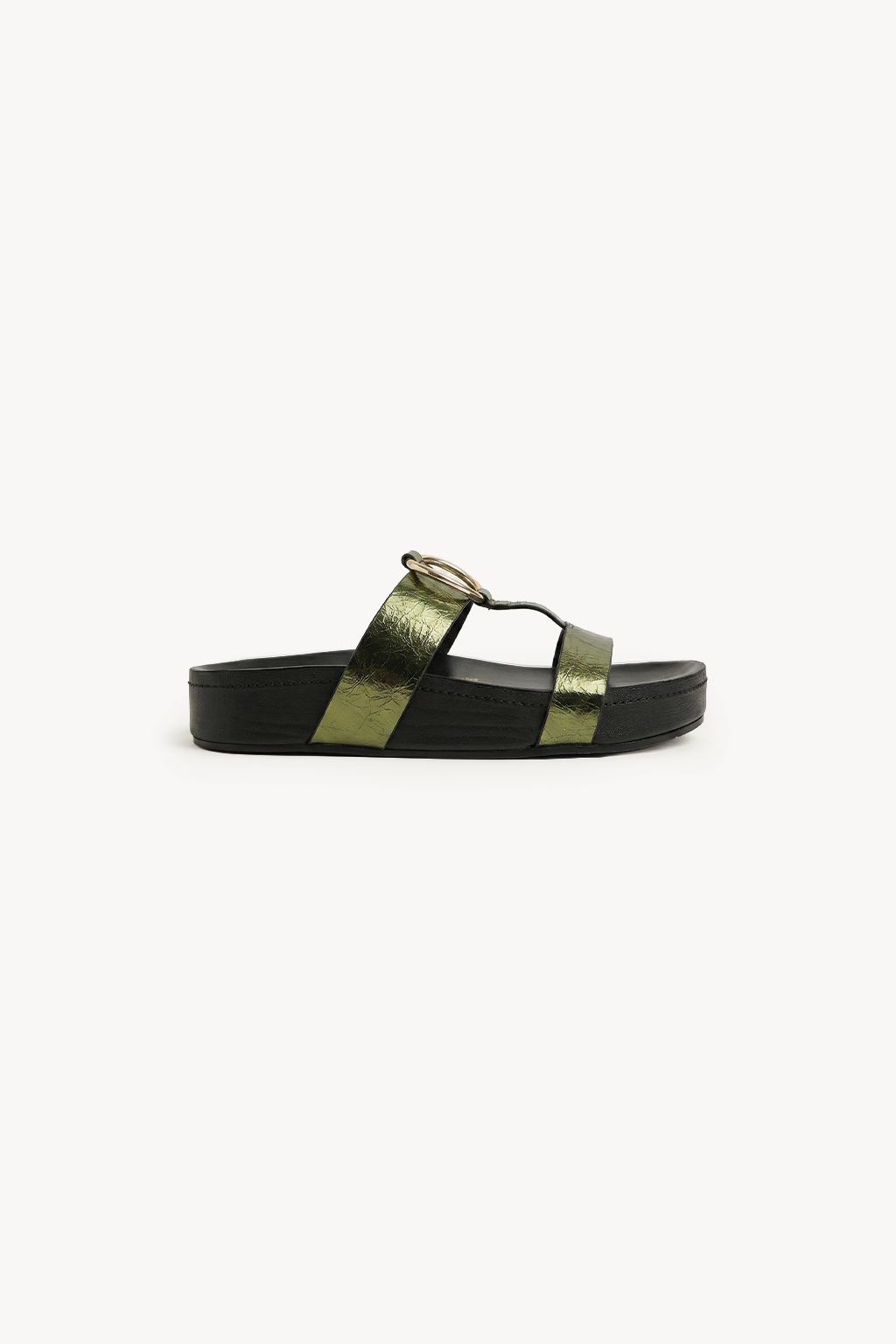 Verdea Noir Slide, Olive — 01 side profile