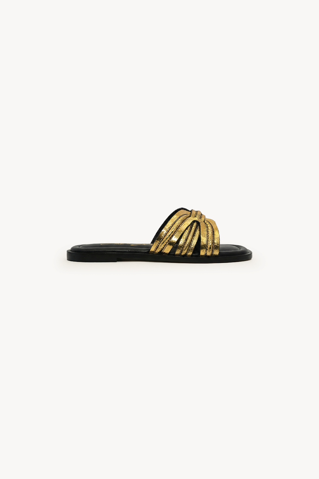 Aurea Noir Slide, Gold — 01 side profile