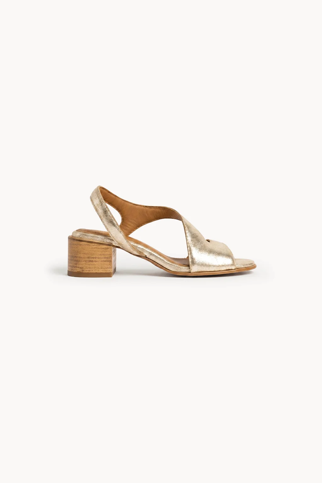 Aurelia Oro Heel, Metallic Ivory — 03 side profile