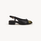 Alquimia Cap-Toe Slingback – Olive & Black, right