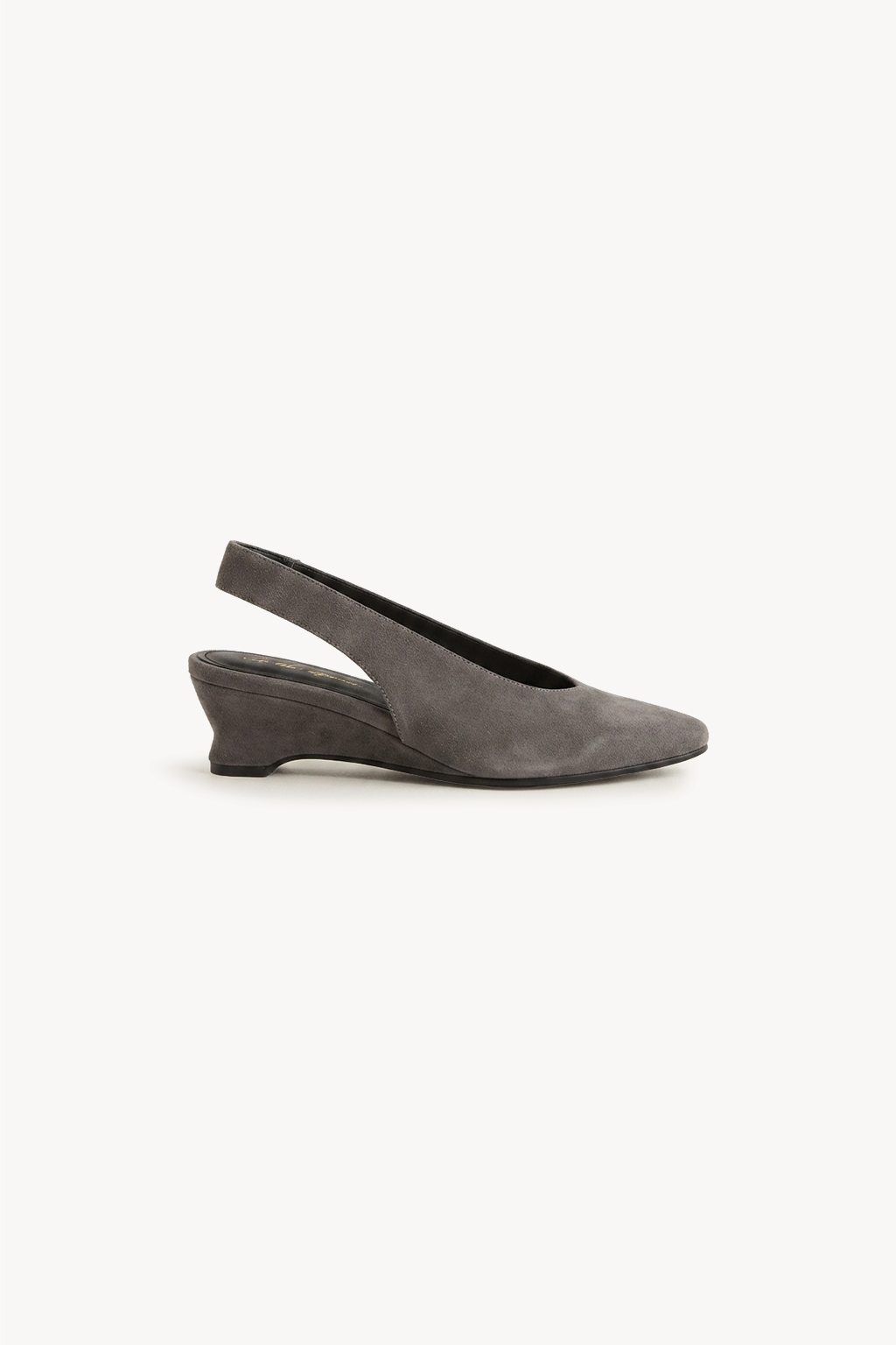 Solera Suede Slingback Wedge, Grey — 03 side profile