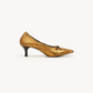 Dorada Pointed Pump Heel – Gold, right
