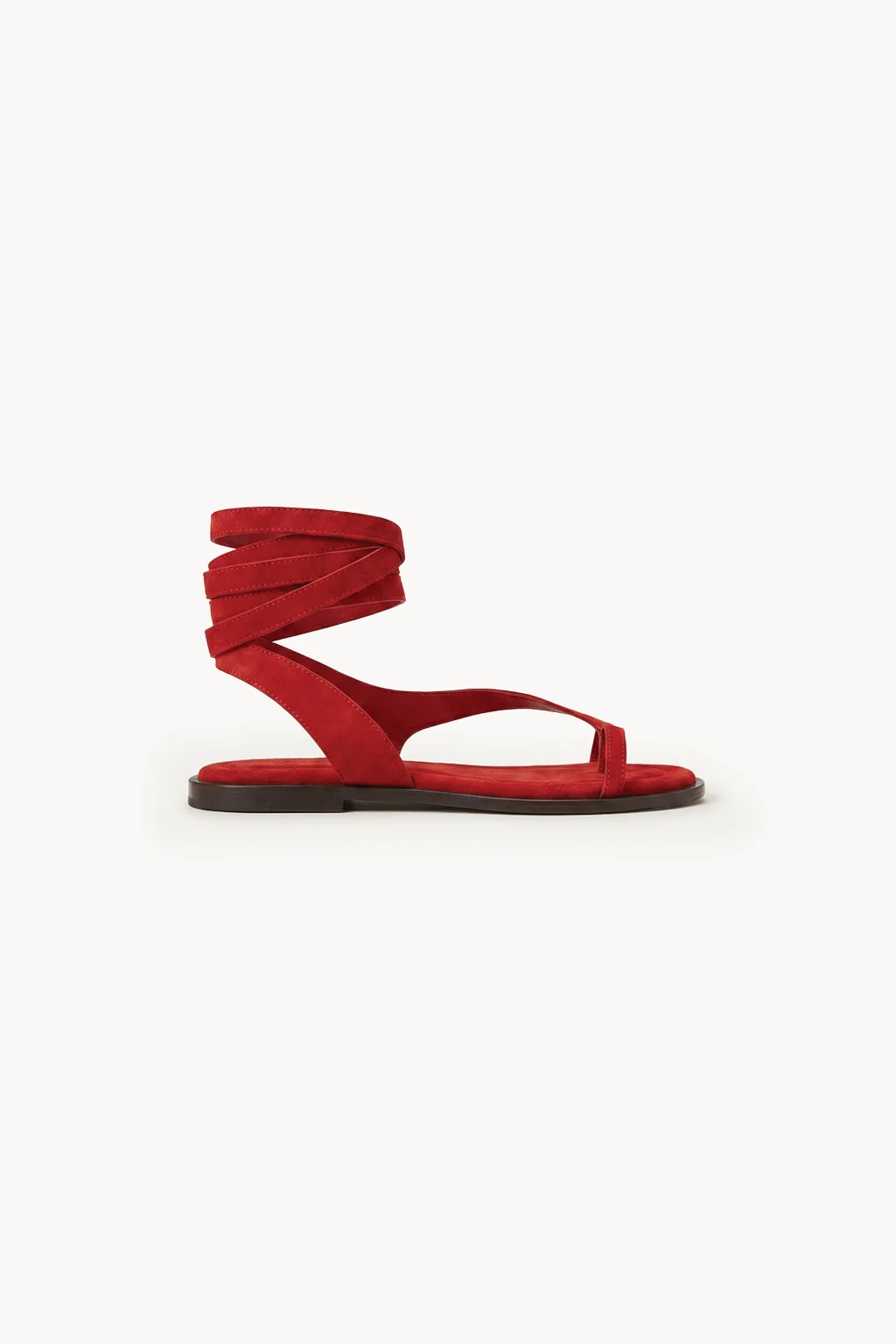 Lumeve – Minimal Wrap Thong Sandals, Red — 03 side profile