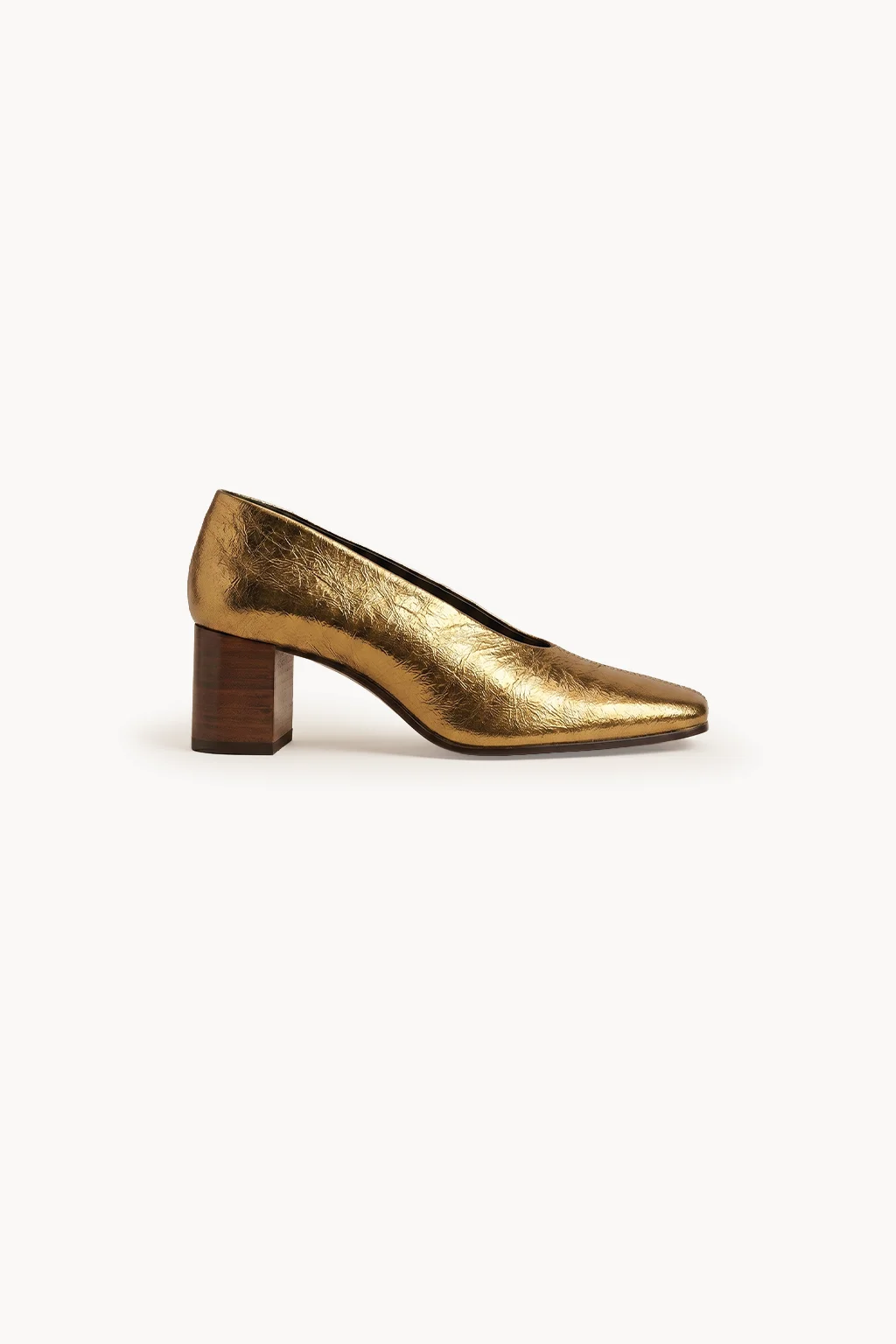 Aurelia Oro Block Heel, Antique Gold — 03 side profile