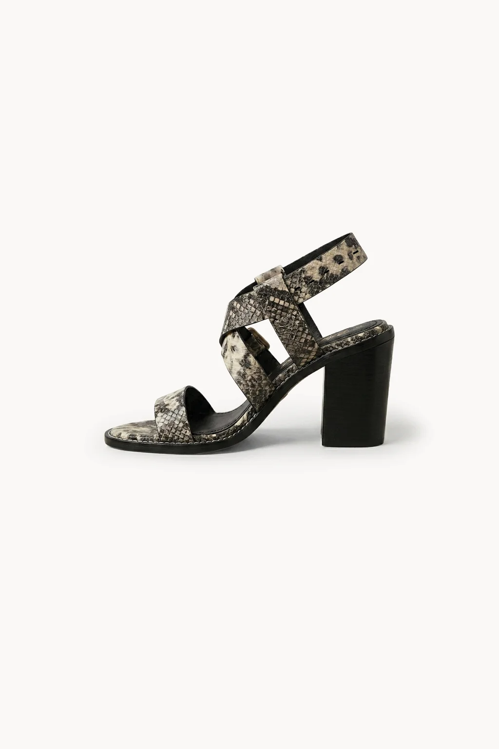 Milano Struttura Sandal, Snake print black beige — 04 side profile 2