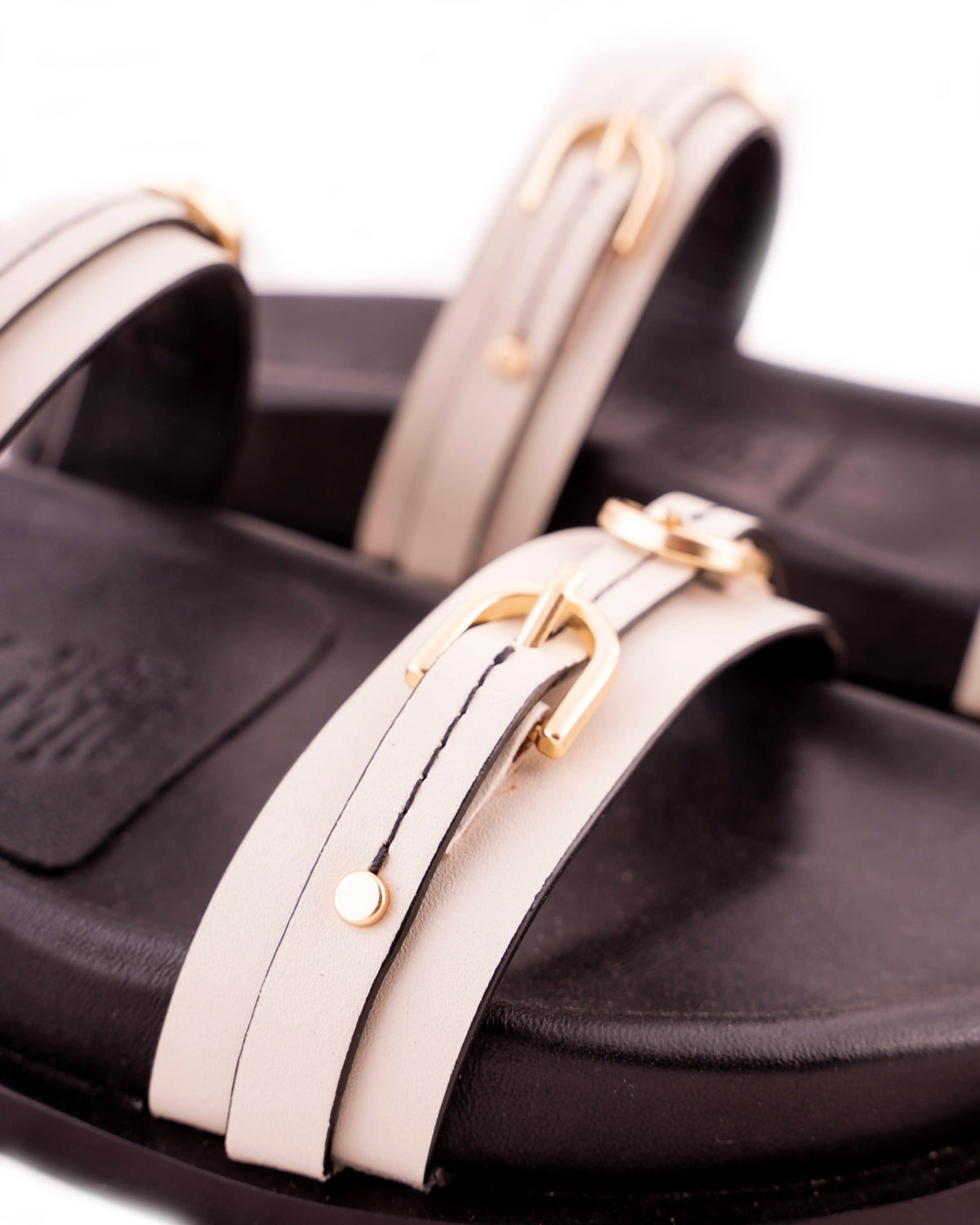 Glint – Slide Comfort Sandals, Off White — 01 close-up