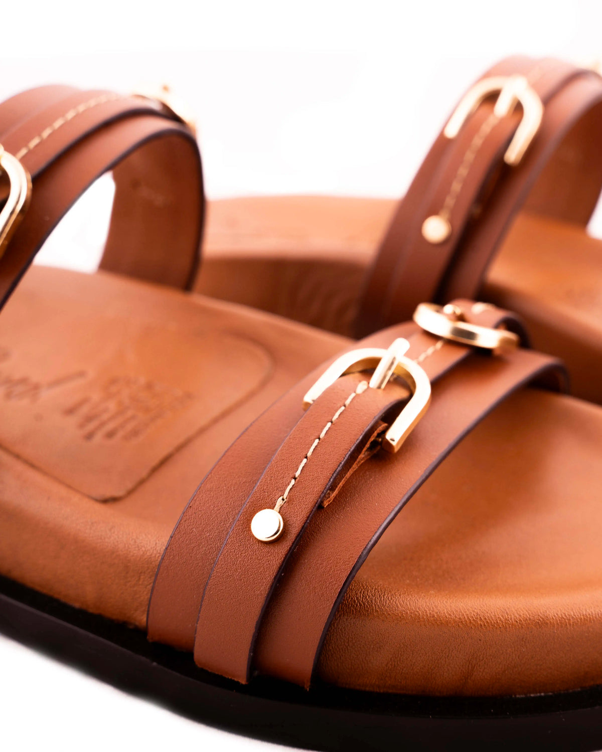 Glint – Slide Comfort Sandals, Chestnut — 01 close-up