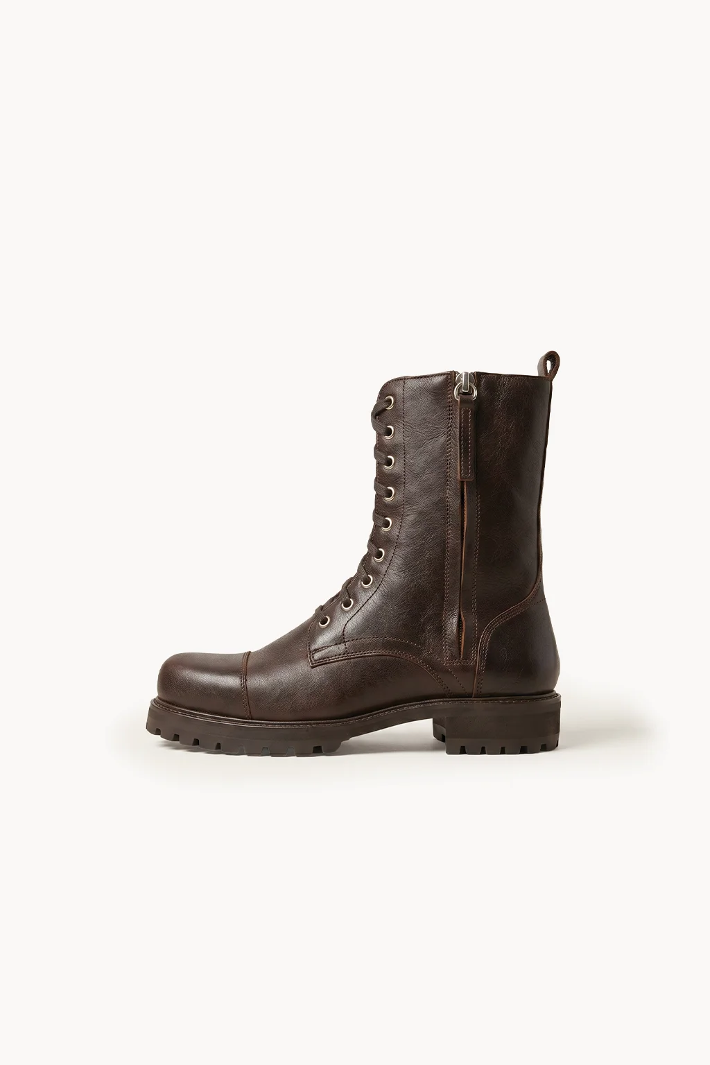 Roma Nero Combat Boot, Brown — 04 side profile 2