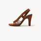 Trenzada Cognac Woven Heel – Tobacco, left