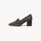 Toledo Suede Loafer Heel – Grey, left