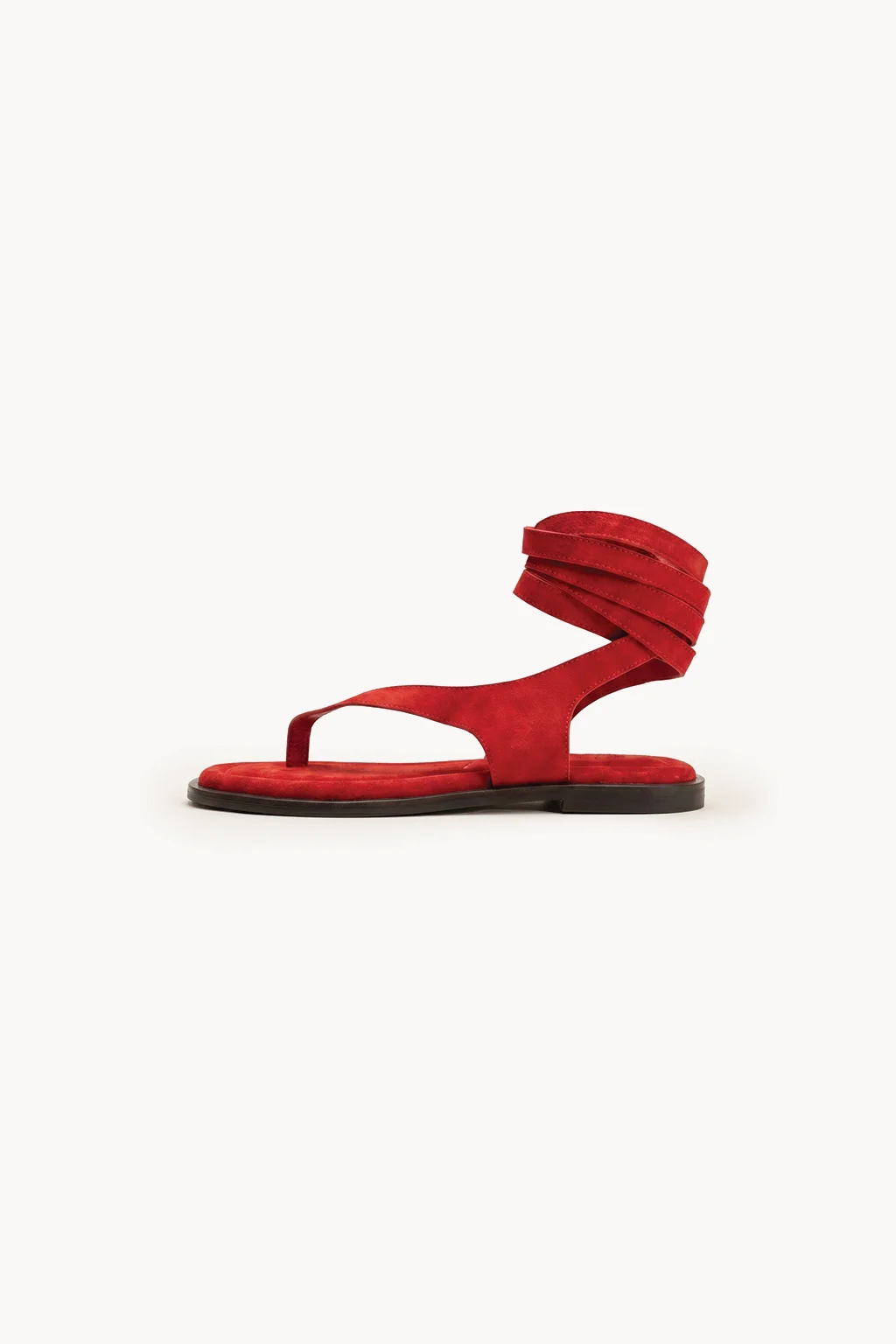 Lumeve – Minimal Wrap Thong Sandals, Red — 04 side profile 2
