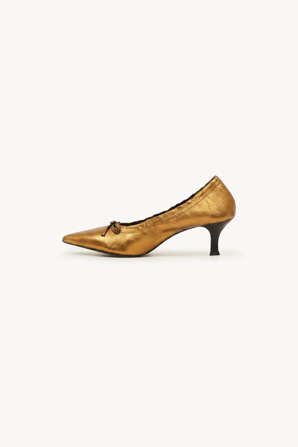 Dorada Pointed Pump Heel, Gold — 04 side profile 2