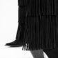 NoirCascasde – Three Layer Fringe Boots