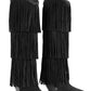 NoirCascasde – Three Layer Fringe Boots
