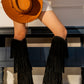 Women three layer fringe boots