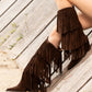 NoirCascasde – Three Layer Fringe Boots