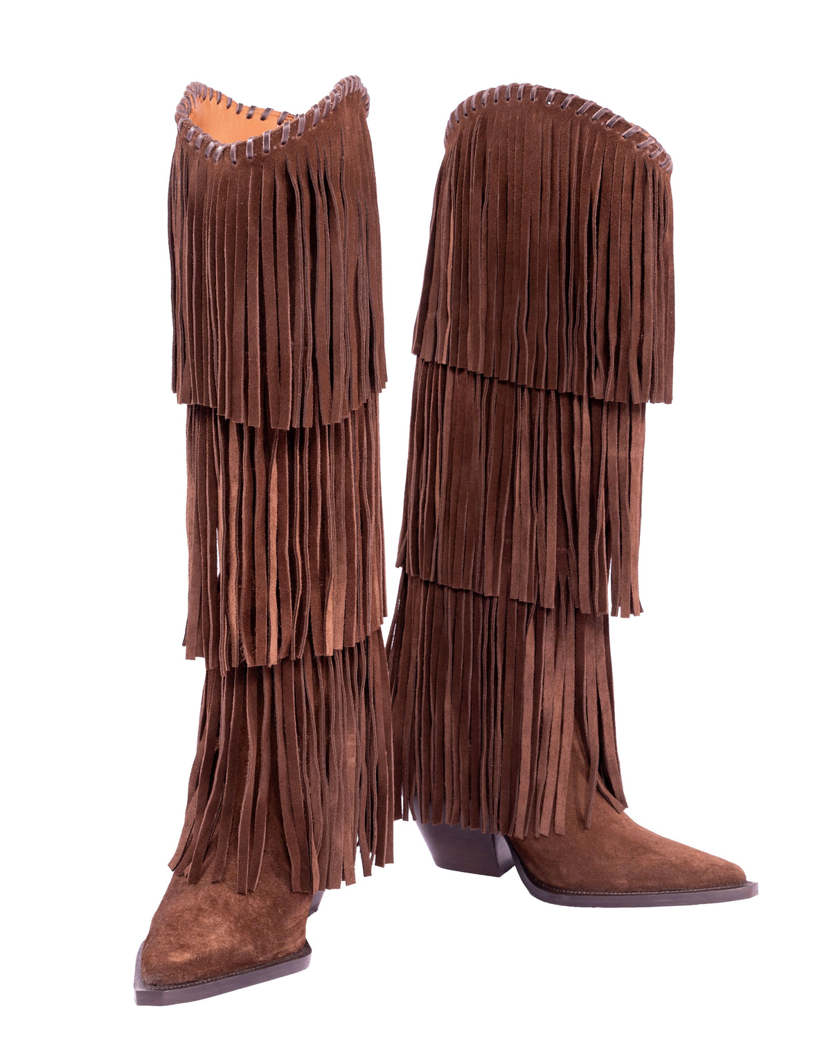 NoirCascasde – Three Layer Fringe Boots, Chocolate — 04 detail
