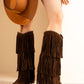 NoirCascasde – Three Layer Fringe Boots