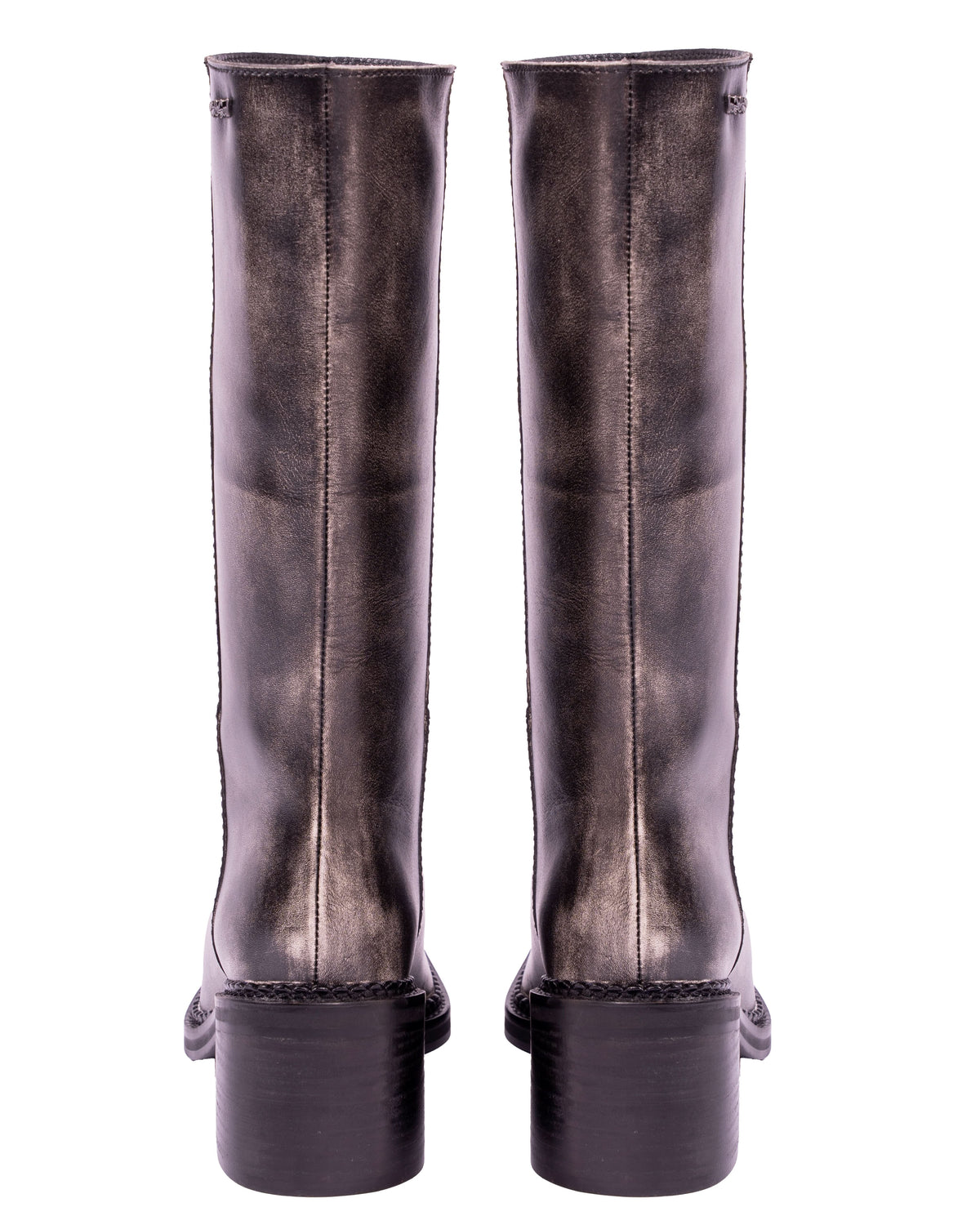 Brume – Square Toe Brush Effect Boots, Oxblood — 02 back