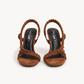 Trenzada Cognac Woven Heel – Tobacco, front