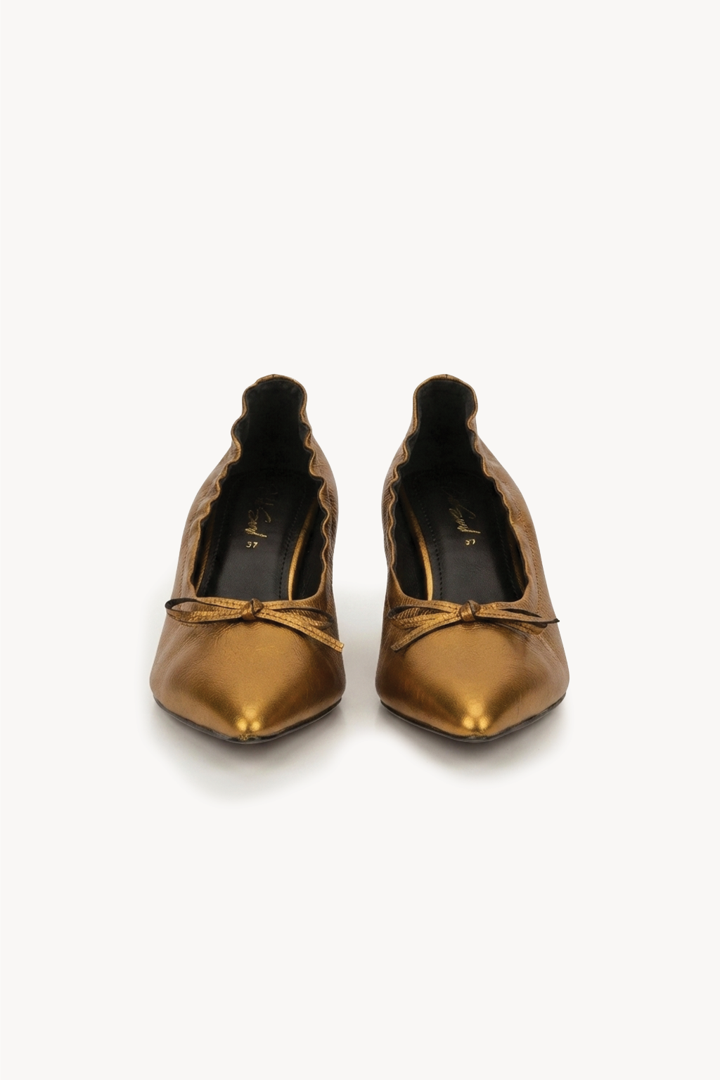 Dorada Pointed Pump Heel, Gold — 01 pair