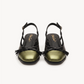 Alquimia Cap-Toe Slingback – Olive & Black, front