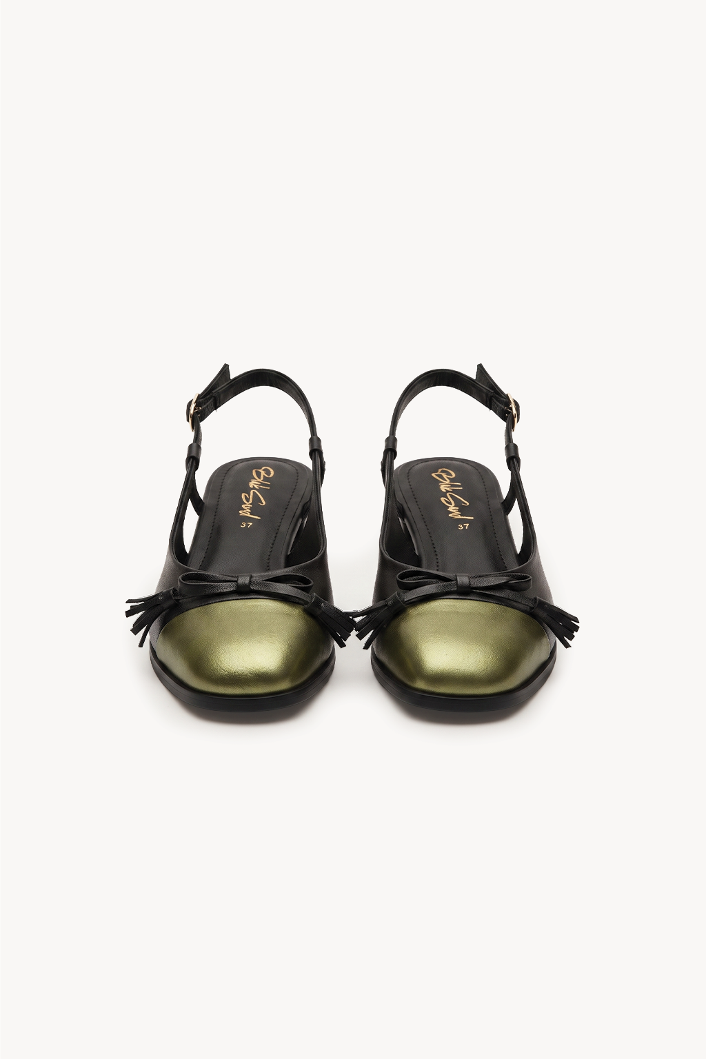 Alquimia Cap-Toe Slingback, Olive & Black — 01 pair