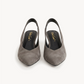 Solera Suede Wedge Slingback – Grey, front