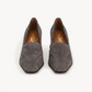 Toledo Suede Loafer Heel – Grey, front