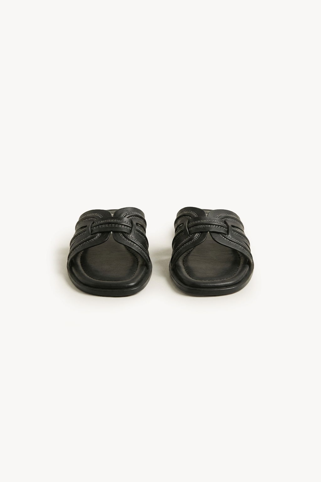 Aurea Noir Slide, Black — 04 three-quarter