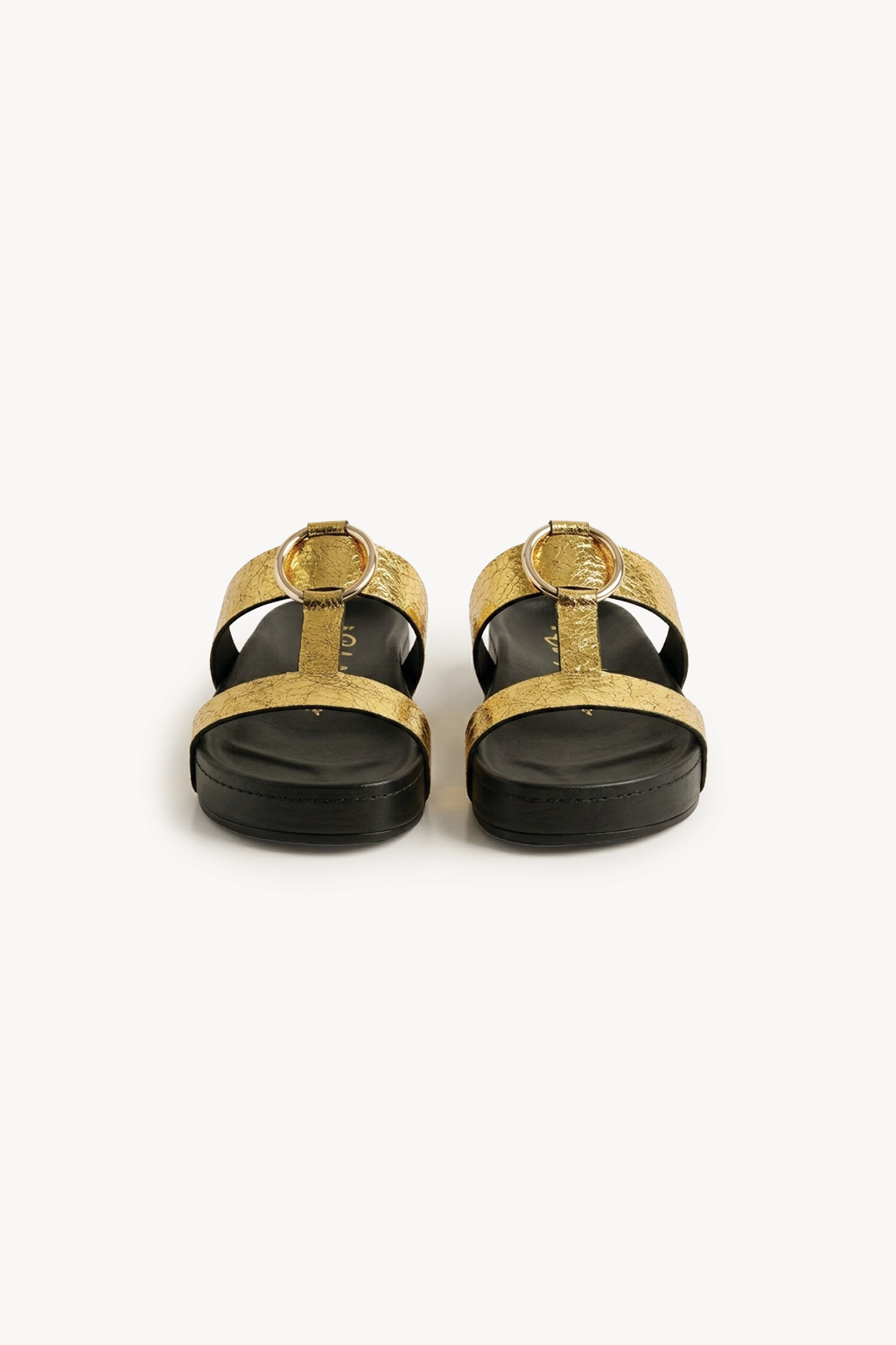 Verdea Noir Slide, Gold — 04 three-quarter