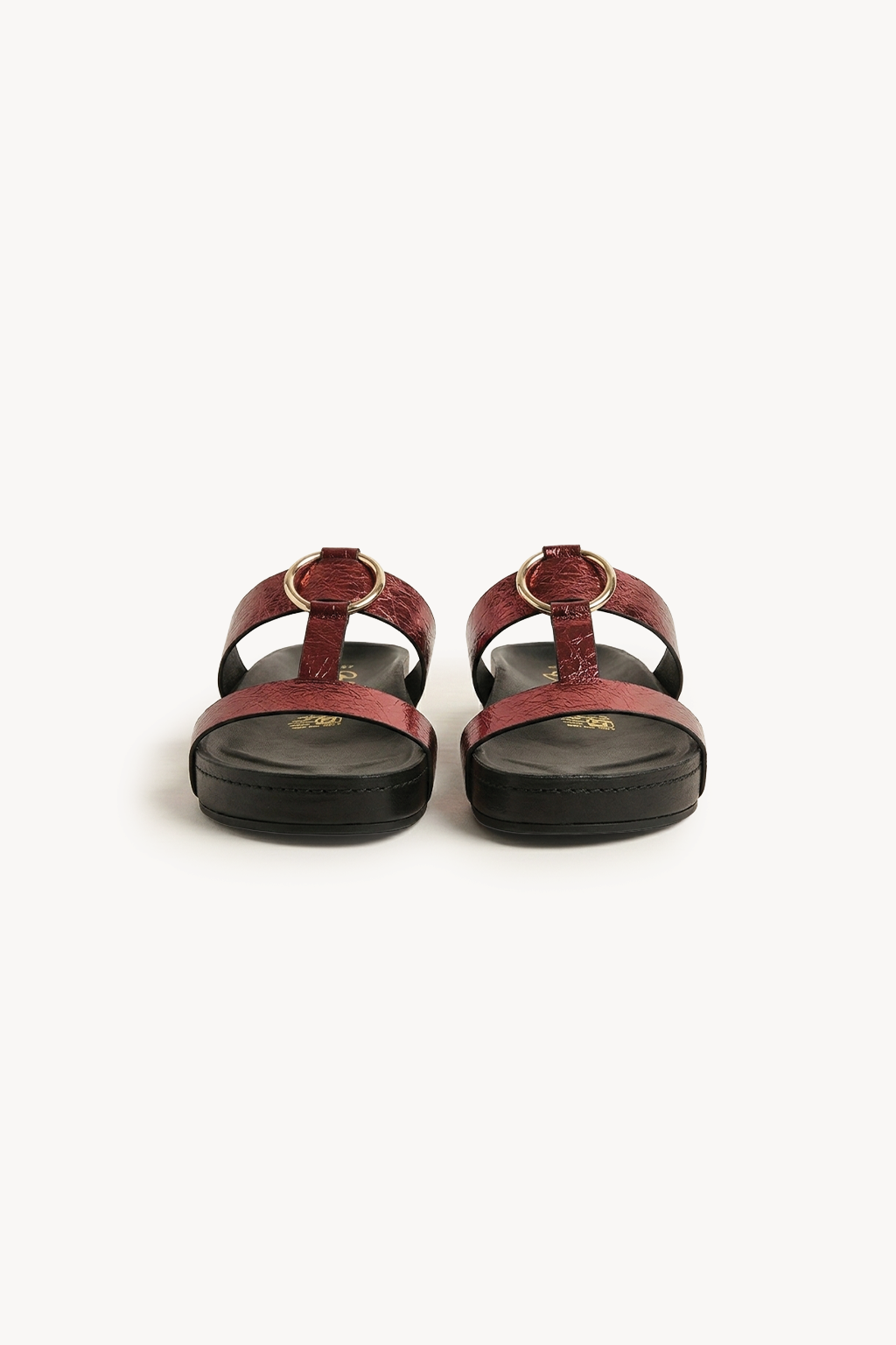 Verdea Noir Slide, Black & Red — 04 three-quarter