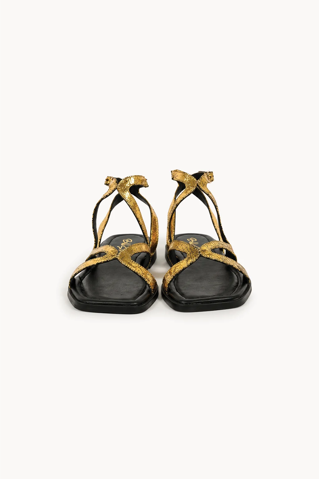 Alma Nomada Flat Strap, Black & Gold — 01 pair