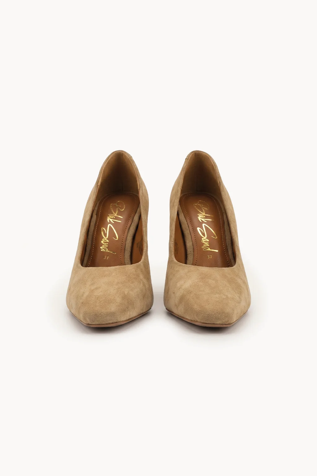 Verona Blu Suede Heel, Beige — 01 pair