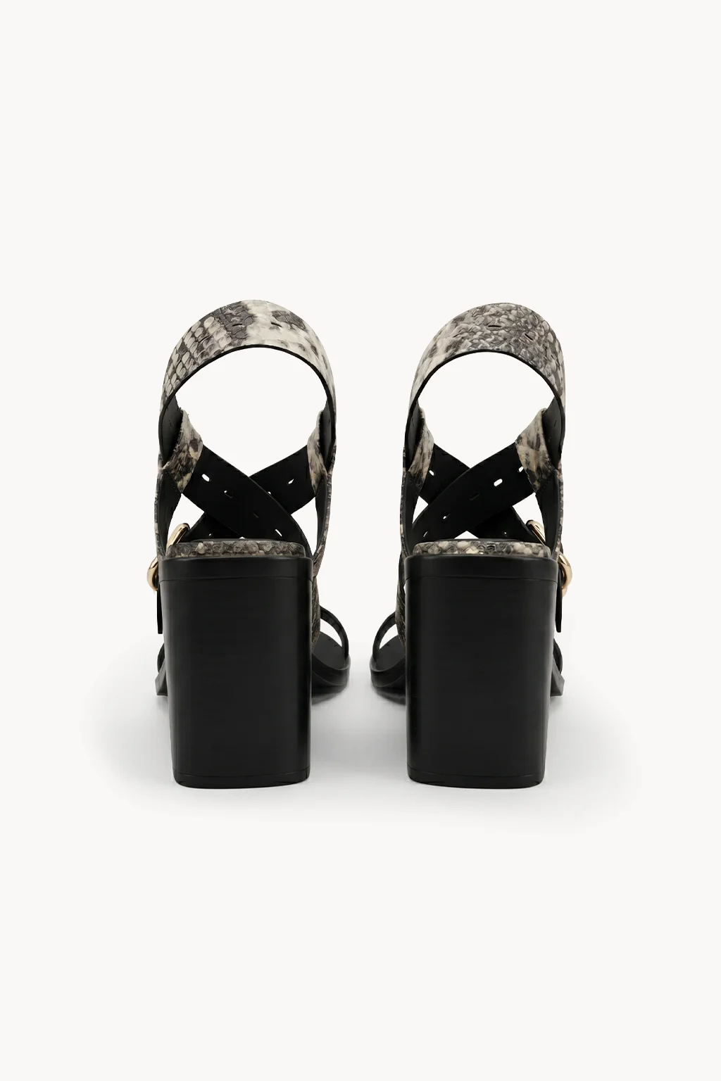 Milano Struttura Sandal, Snake print black beige — 05 back