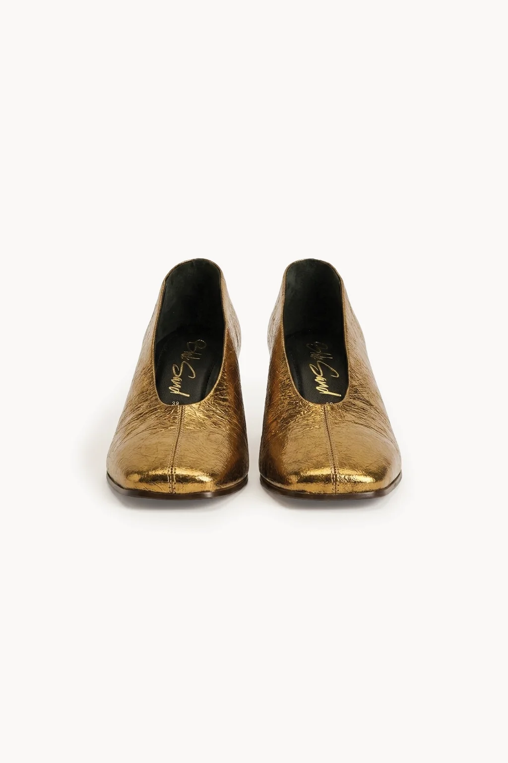 Aurelia Oro Block Heel, Antique Gold — 01 pair