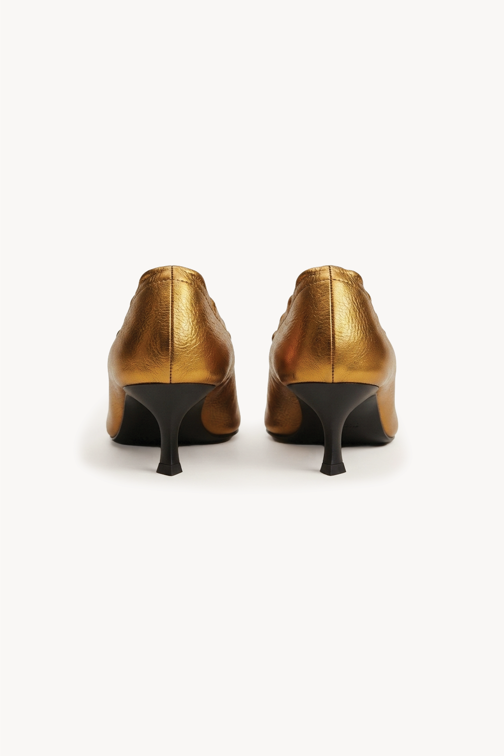 Dorada Pointed Pump Heel, Gold — 05 back
