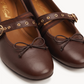 Córdoba Mary Jane Ballerina – Dark Brown, close-up
