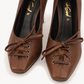 Belladonna Lace-Up Heel – Brown, close-up