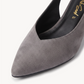 Solera Suede Wedge Slingback – Grey, close-up