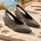 Solera Suede Wedge Slingback – Grey