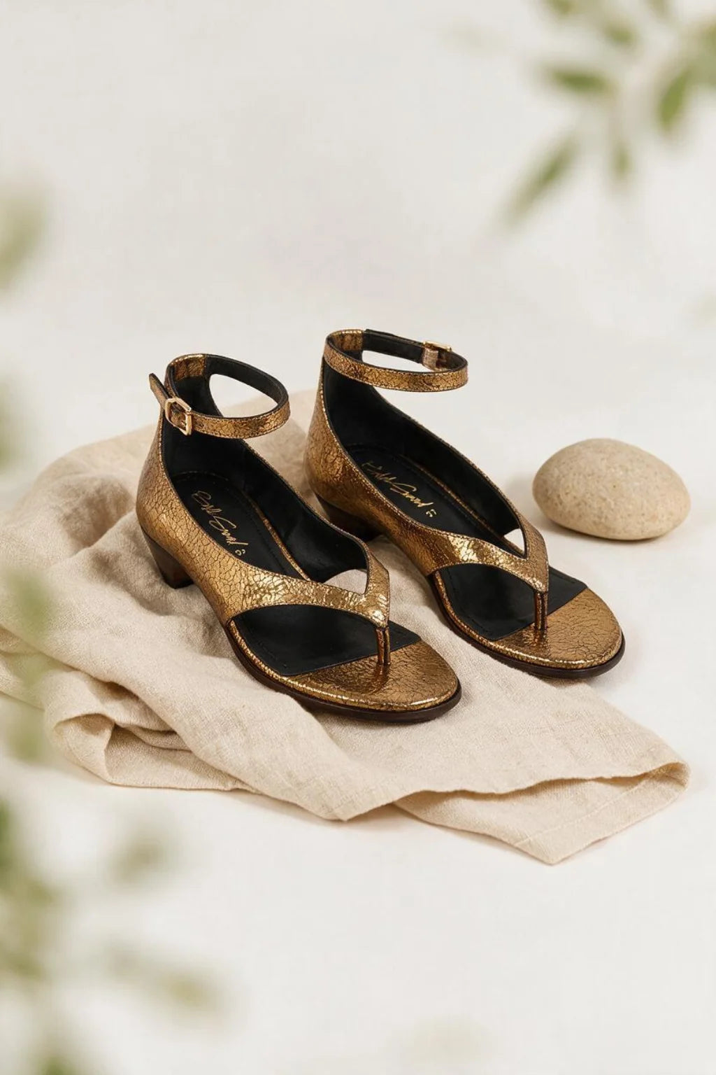Brisa Marbella Sandal, Antique Gold — 08 styled
