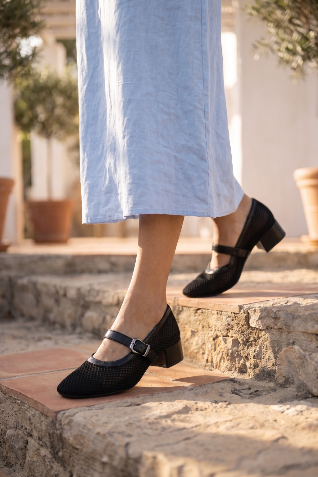 Bellissima Mary Jane Heel, Black — 06 on the foot
