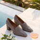Toledo Suede Loafer Heel – Grey
