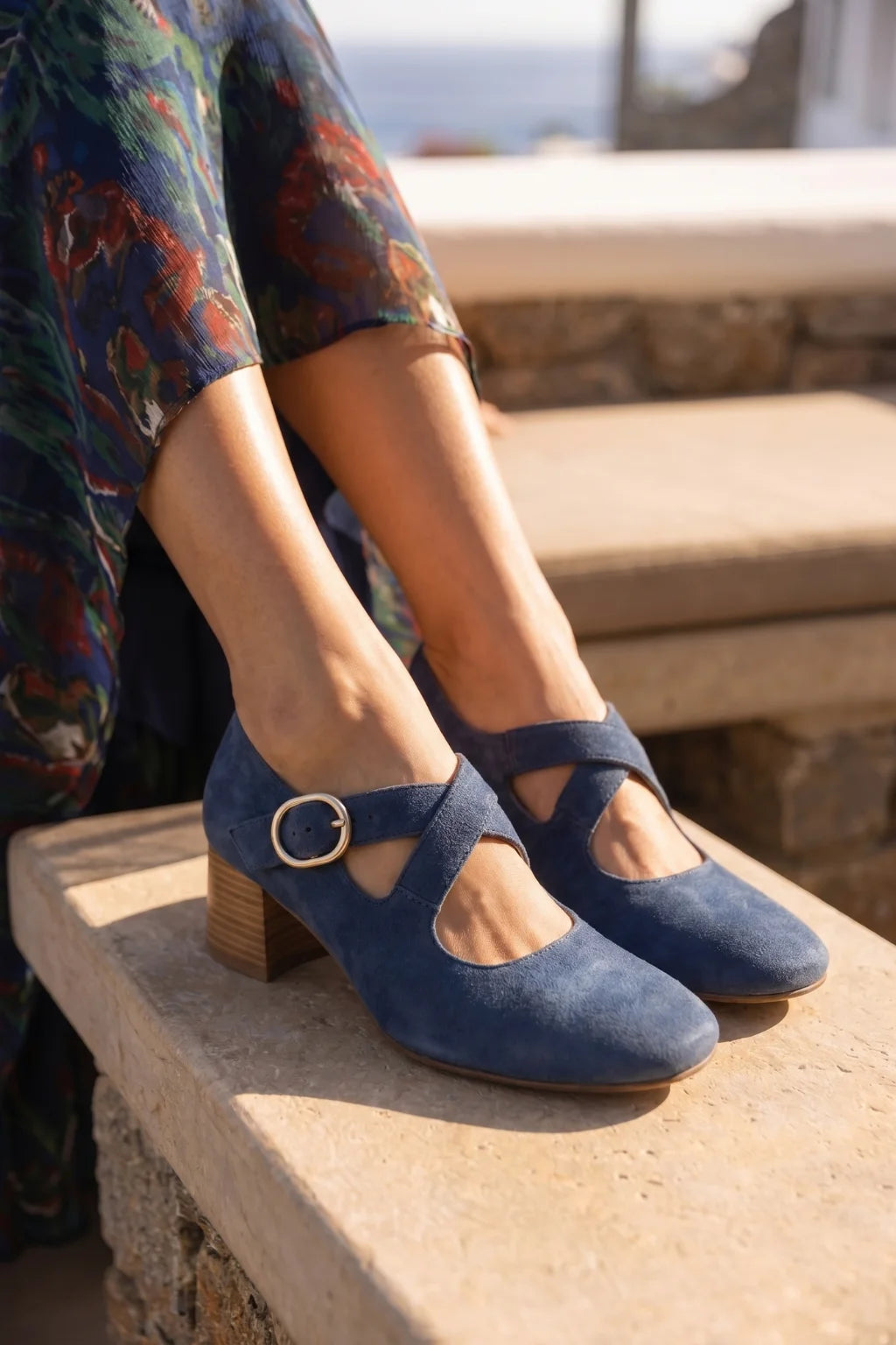 Notte di Venezia Mary Jane, Blue — 06 on the foot