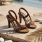 Trenzada Cognac Woven Heel – Tobacco
