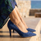Verona Blu Suede Heel