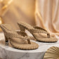 Arena Dorada Heel Sandal